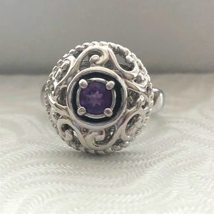 Sz5 Sterling silver amethyst Carolyn Pollack Ring